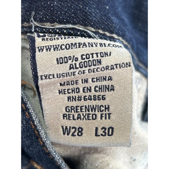 Company81 Men's W28 L30 Blue Denim Jeans Slight Flare Button Zipper Closure Gorp - Picture 5 of 11